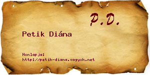 Petik Diána névjegykártya